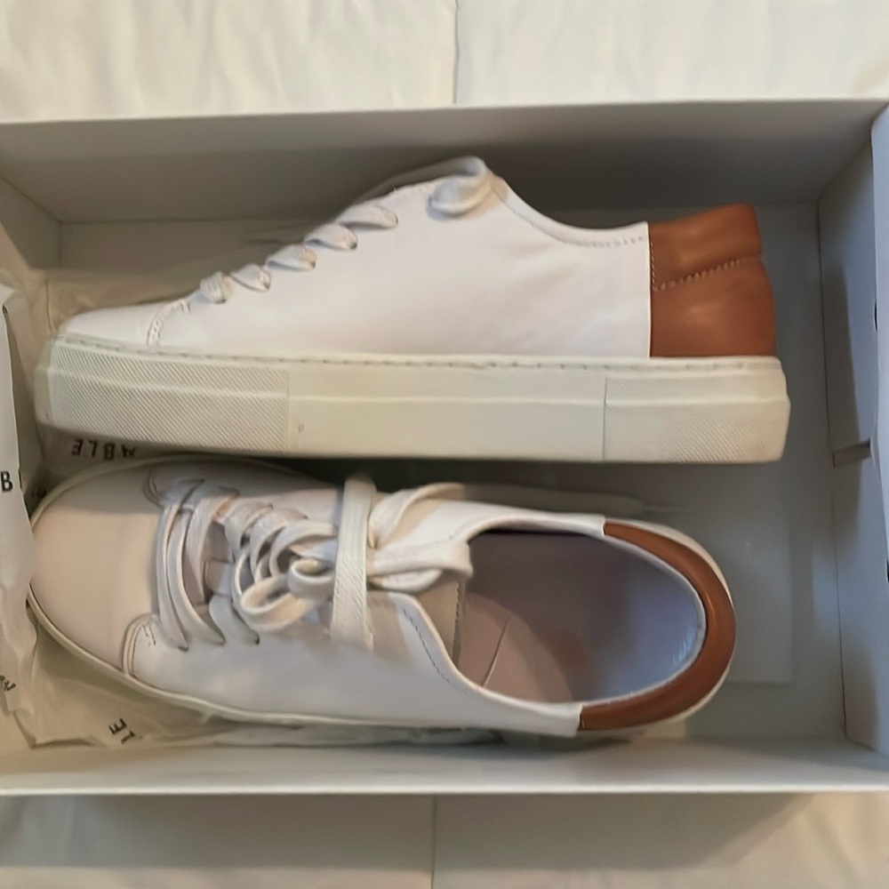 White with cognac detail in back Able brand